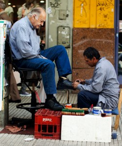 shoe shine man